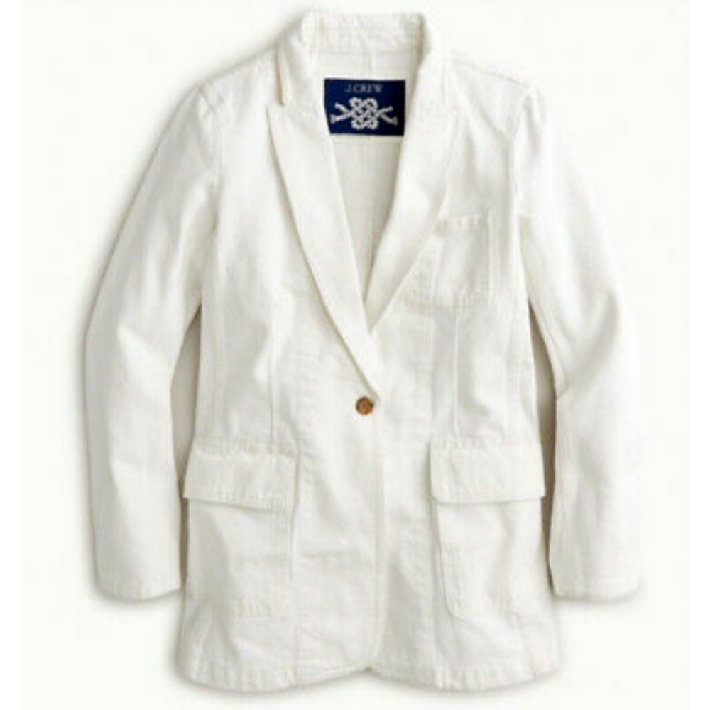 J.Crew white denim blazer